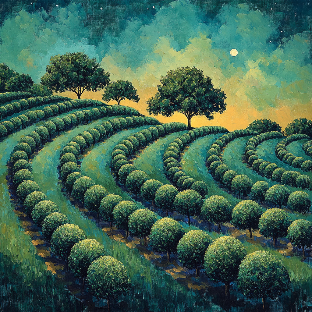 Paul Cézanne Inspired Nocturnal Orchard Atmosphere Painting by numbers kit