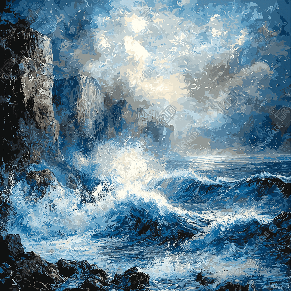 J.M.W. Turner Inspired Dynamic Ocean Storm Paint By Numbers Kits