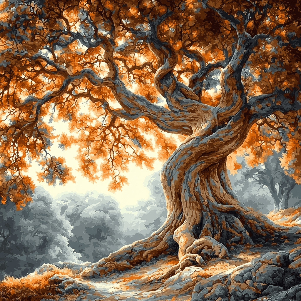 Michelangelo Inspired Majestic Forest Titan Number Painting