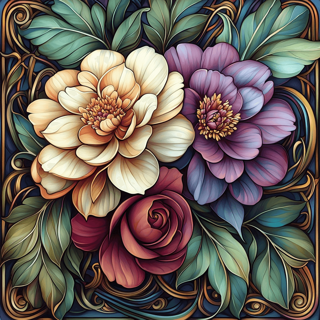 Alphonse Mucha Inspired Dreams In Bloom Paint By Color
