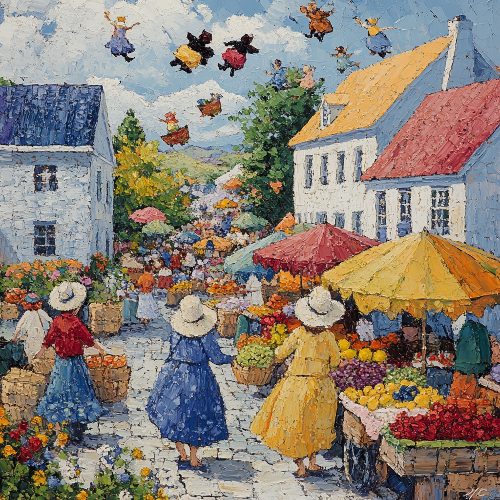 Marc Chagall Inspired Village Market paint by numbers