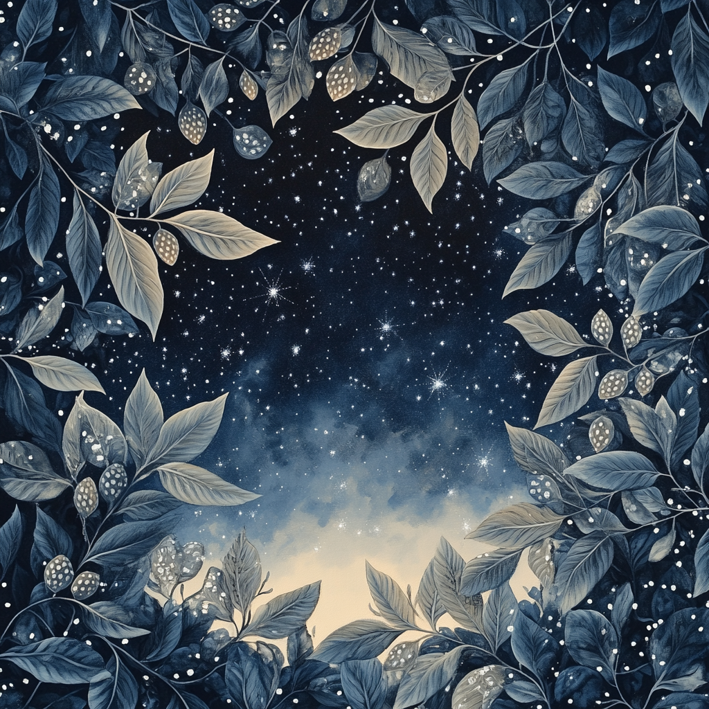 Leonardo Da Vinci Inspired Starry Botanical Constellation painting number kit