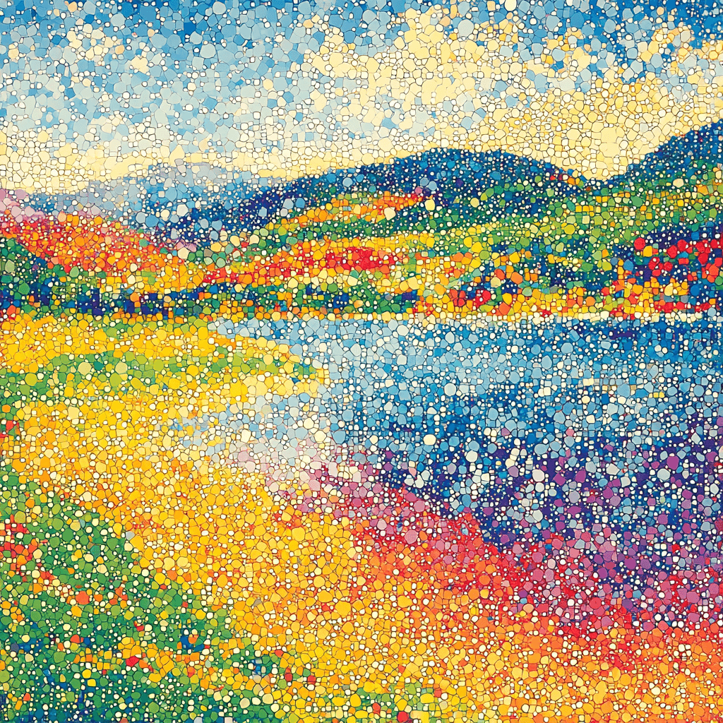 Georges Seurat Inspired Vibrant Mosaic Paint By Number