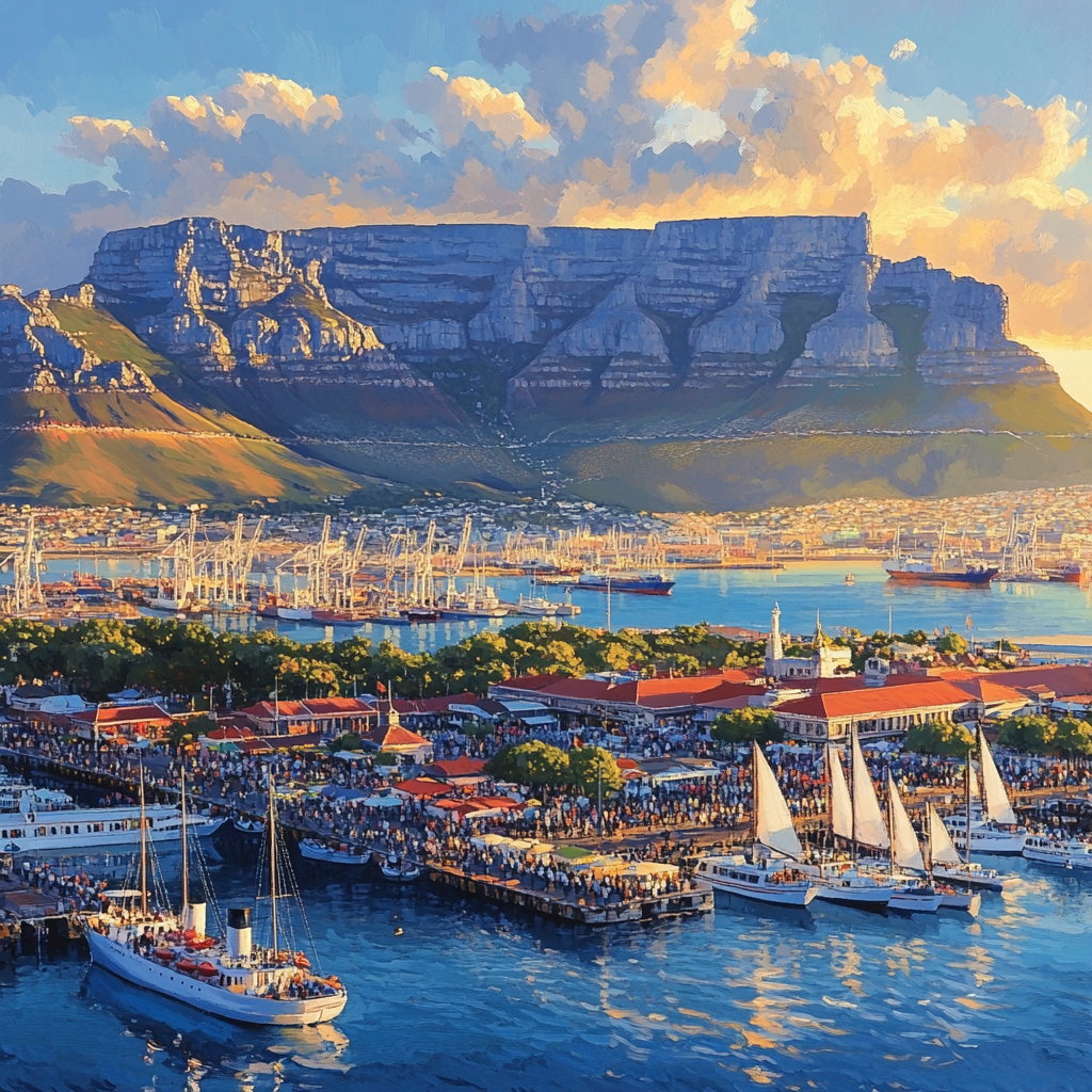 Victoria And Table Mountain Panorama Cape Town DIY paint by numbers