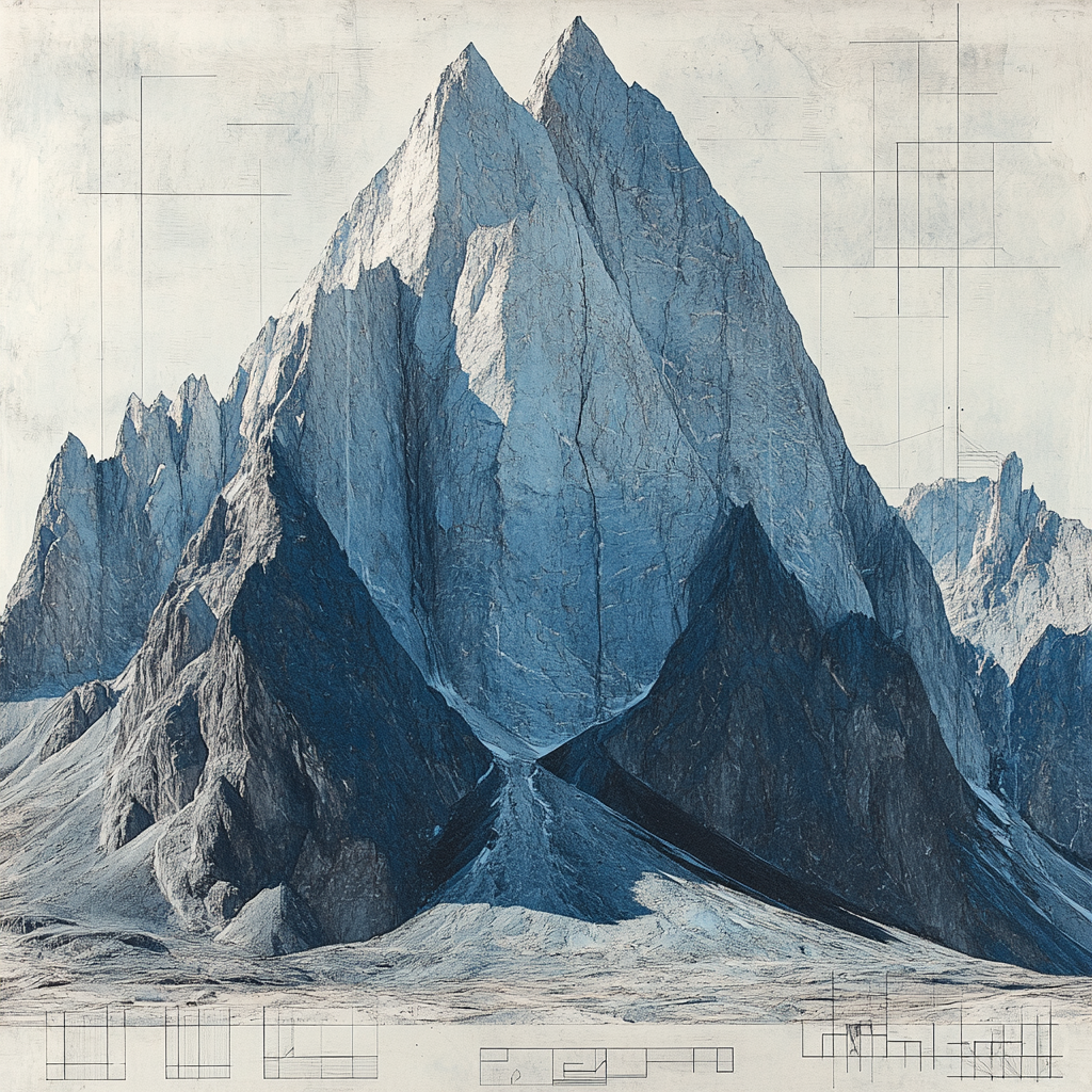 Michelangelo Inspired Granite Mountain Range painting number kit