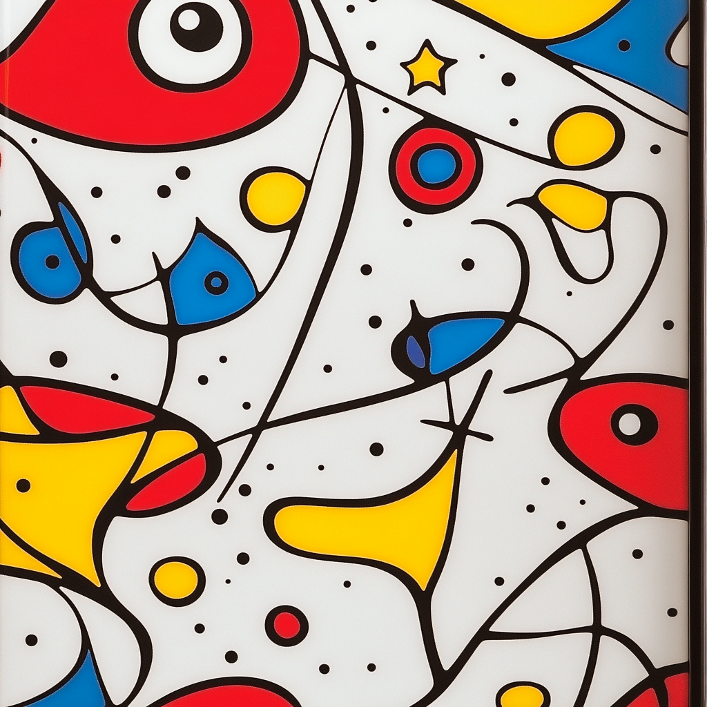 Joan Miró Inspired Abstract Joyful Whimsy painting number kit