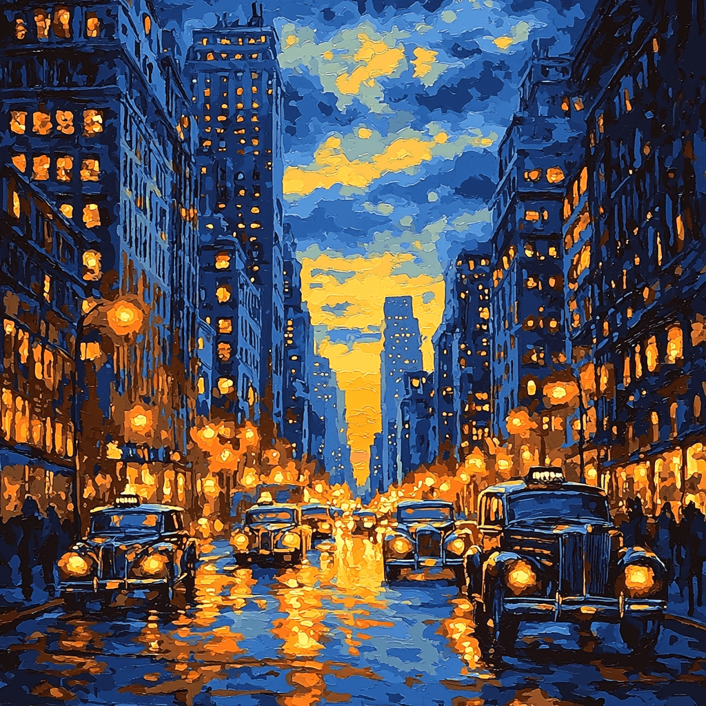 Edward Hopper Inspired Dramatic City Lights At Dusk Paint By Numbers Kits
