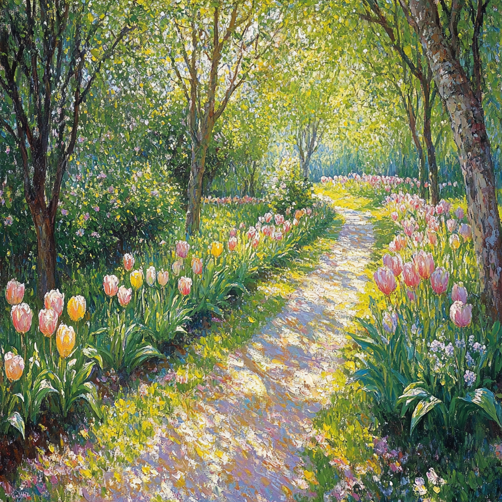 Claude Monet Inspired Garden Walkway Number painting