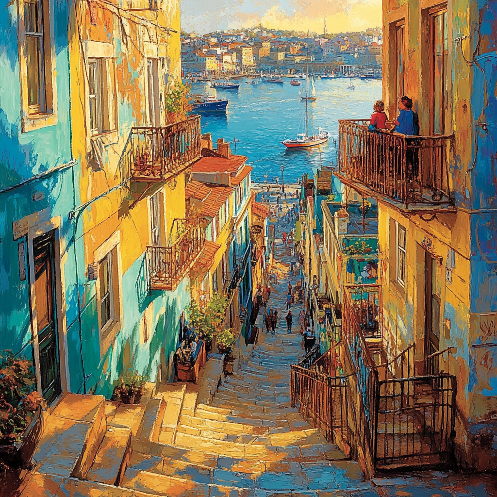 Stairways And Colorful Facades Of Valparaiso Hills paint by color