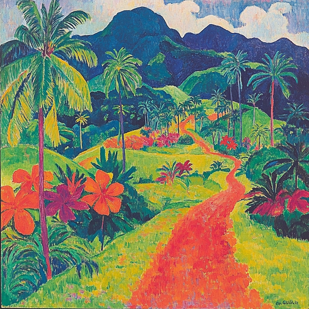 Paul Gauguin Inspired Tropical Landscape Painting by numbers kit