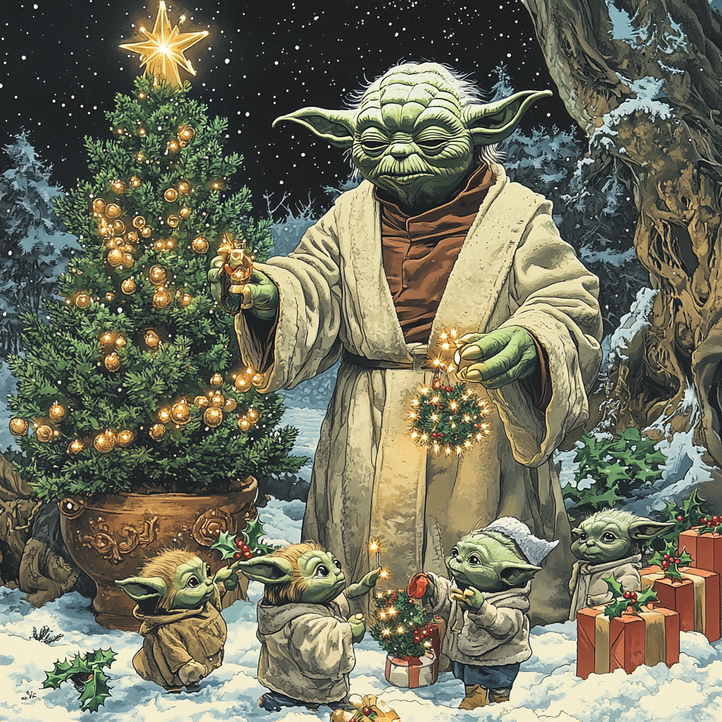 Star Wars Yodas Holiday Lessons paint by numbers