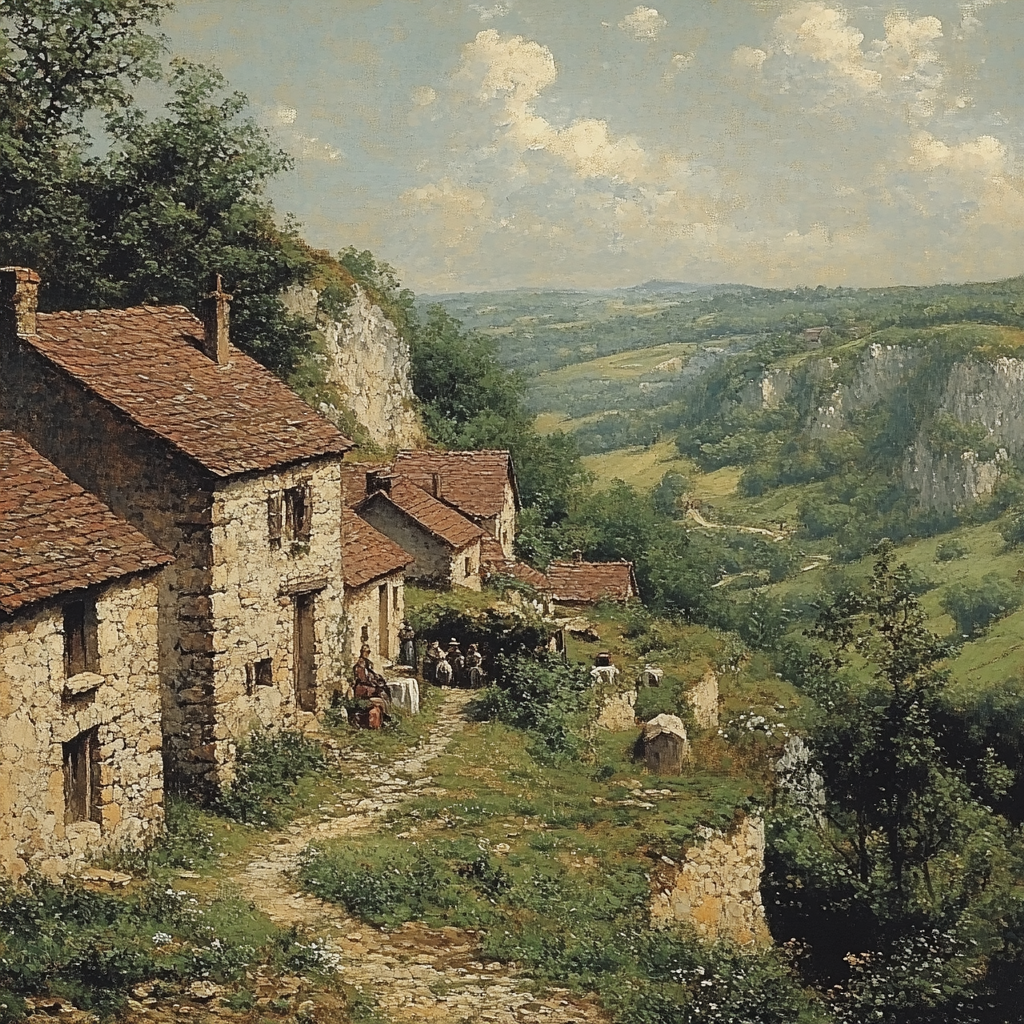 Gustave Courbet Inspired Rustic Village Paint by numbers kits