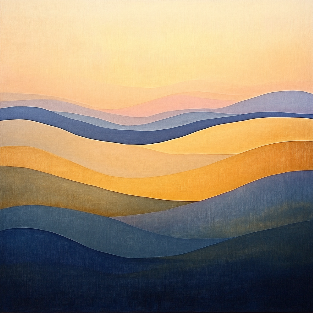 Georgia OKeeffe Inspired Rolling Hills At Dawn Paint by numbers kits