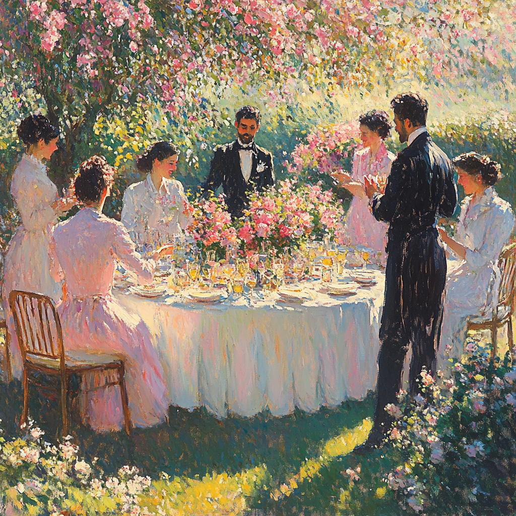 Mary Fairchild MacMonnies Low Inspired Garden Party painting number kit