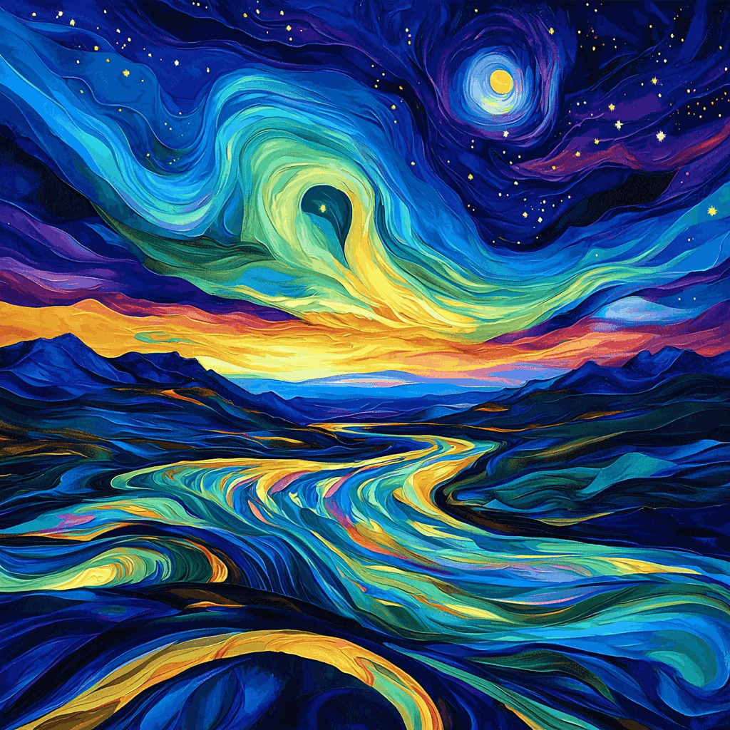 Edvard Munch Inspired Luminous Aurora Paint By Numbers