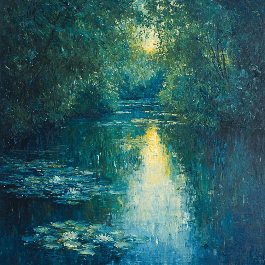 Claude Monet Inspired Ethereal Twilight Grove Paint By Numbers Art