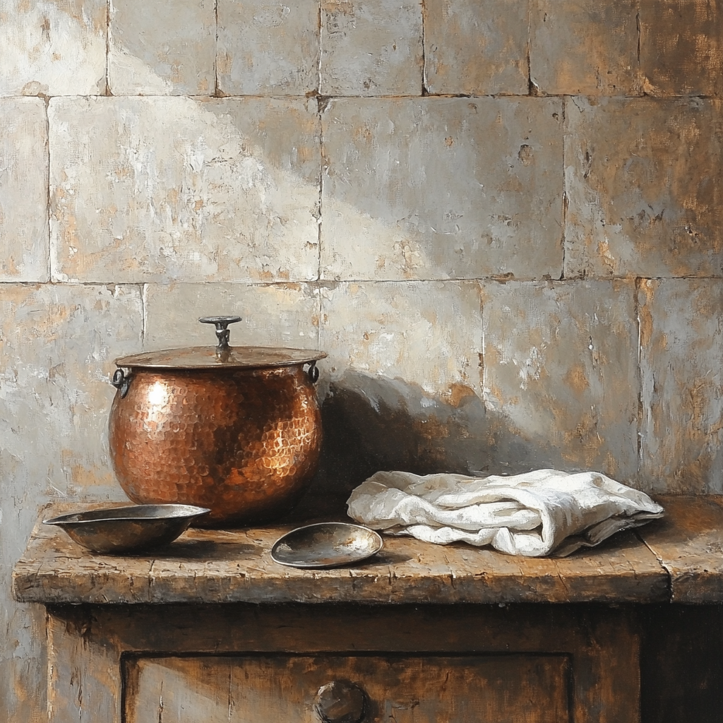 Diego Velázquez Inspired Copper Pots And Pewter Paint by numbers art