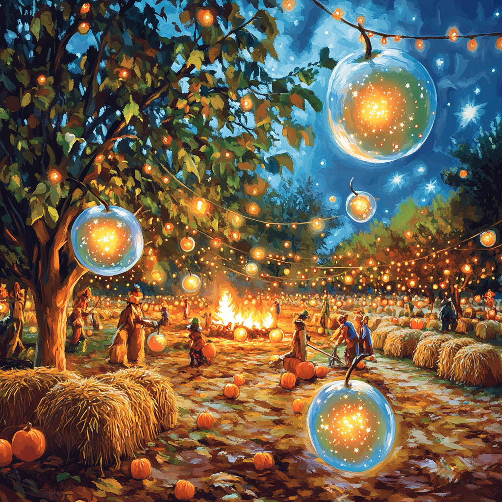 Spectral Orchard Harvest Festival Paint by numbers art