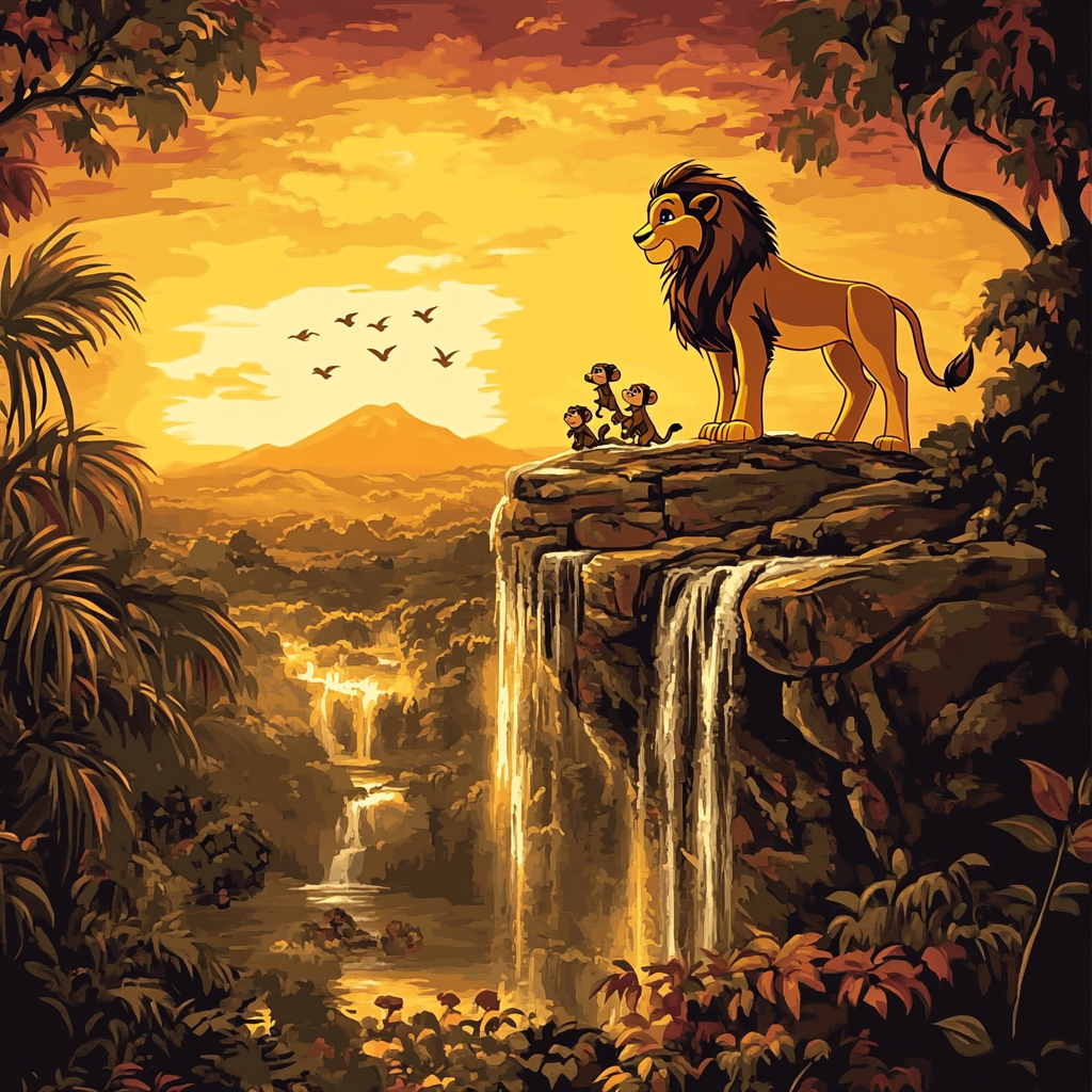 Simba Jungle Sunset Painting by numbers kit