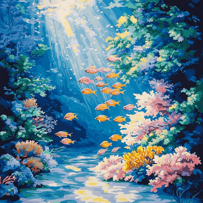 Claude Monet Inspired Underwater Whimsy Paint By Numbers Kits