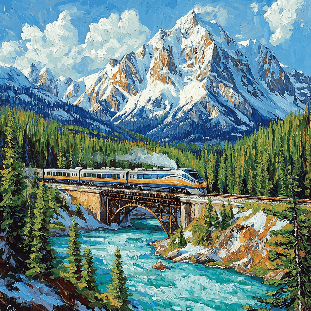 Canadian Rockies Rail Journey Numbered Painting Kits