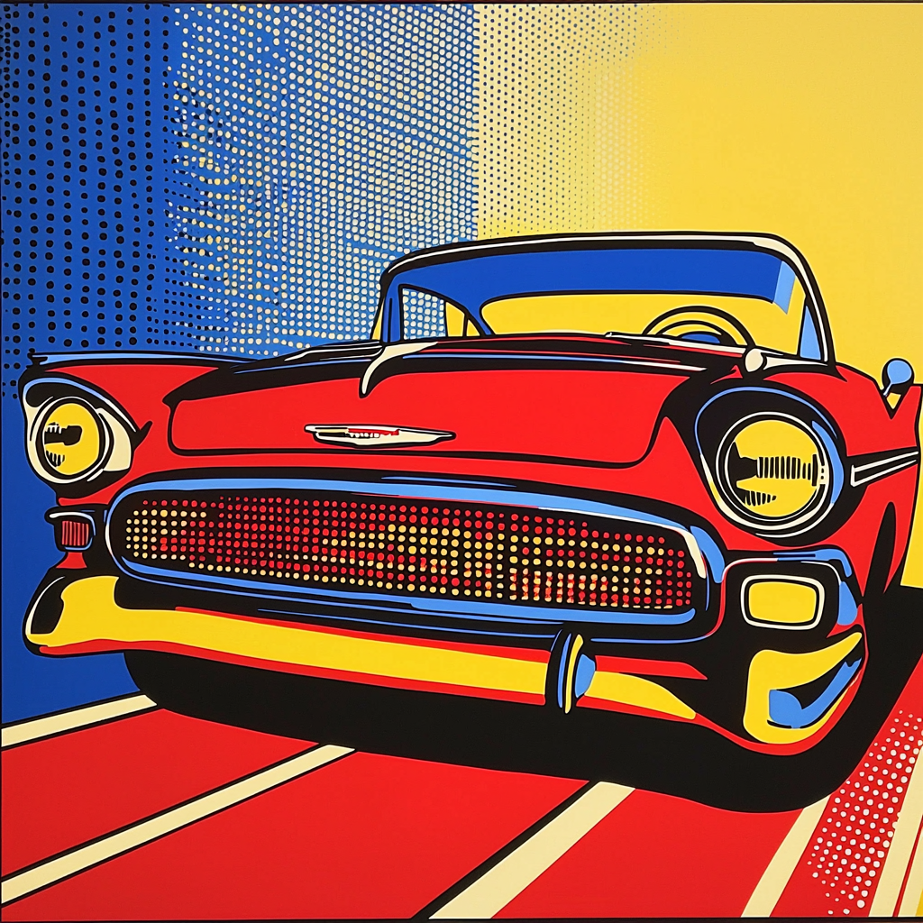 Lichtenstein Inspired Retro Pop Art Car DIY Paint By Numbers