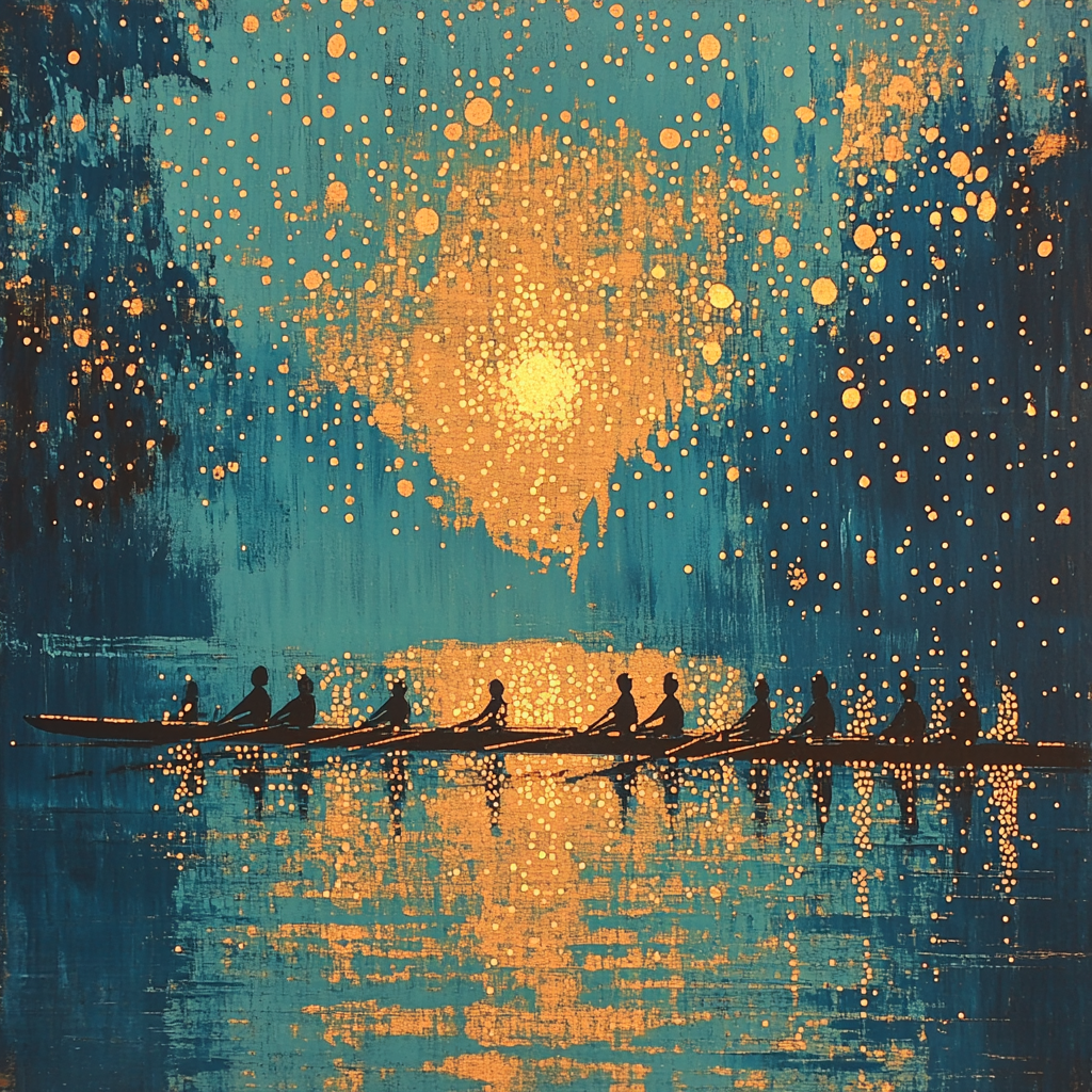 Seurat Inspired Morning Rowers Paint by numbers kits