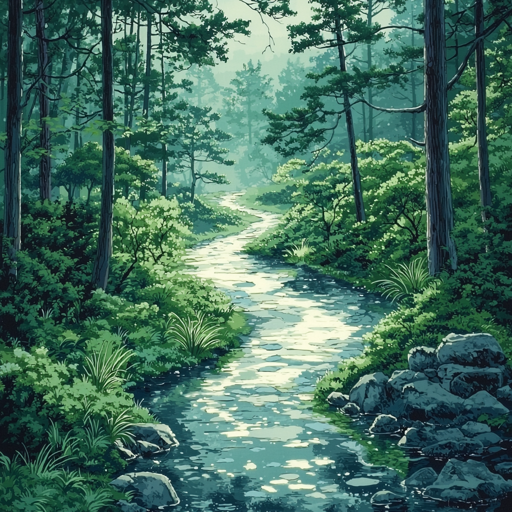 Utagawa Hiroshige Inspired Pathway To Serenity Paint By Color