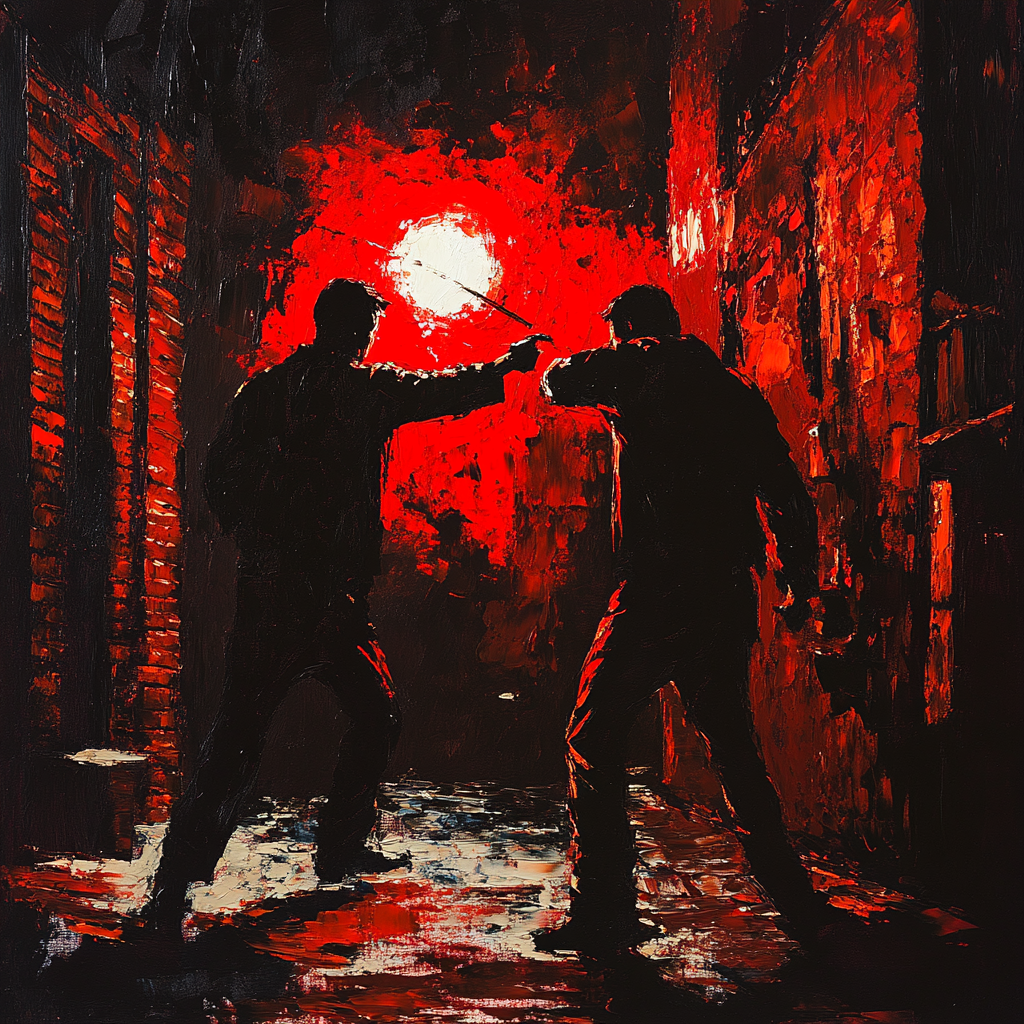 Caravaggio Inspired Street Duel DIY paint by numbers