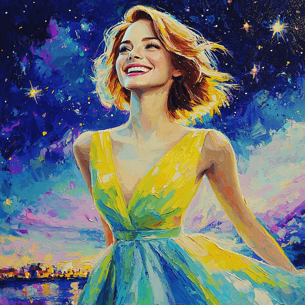 Emma Stone: Illuminating Hearts With Stardust Charm Paint By Numbers Art