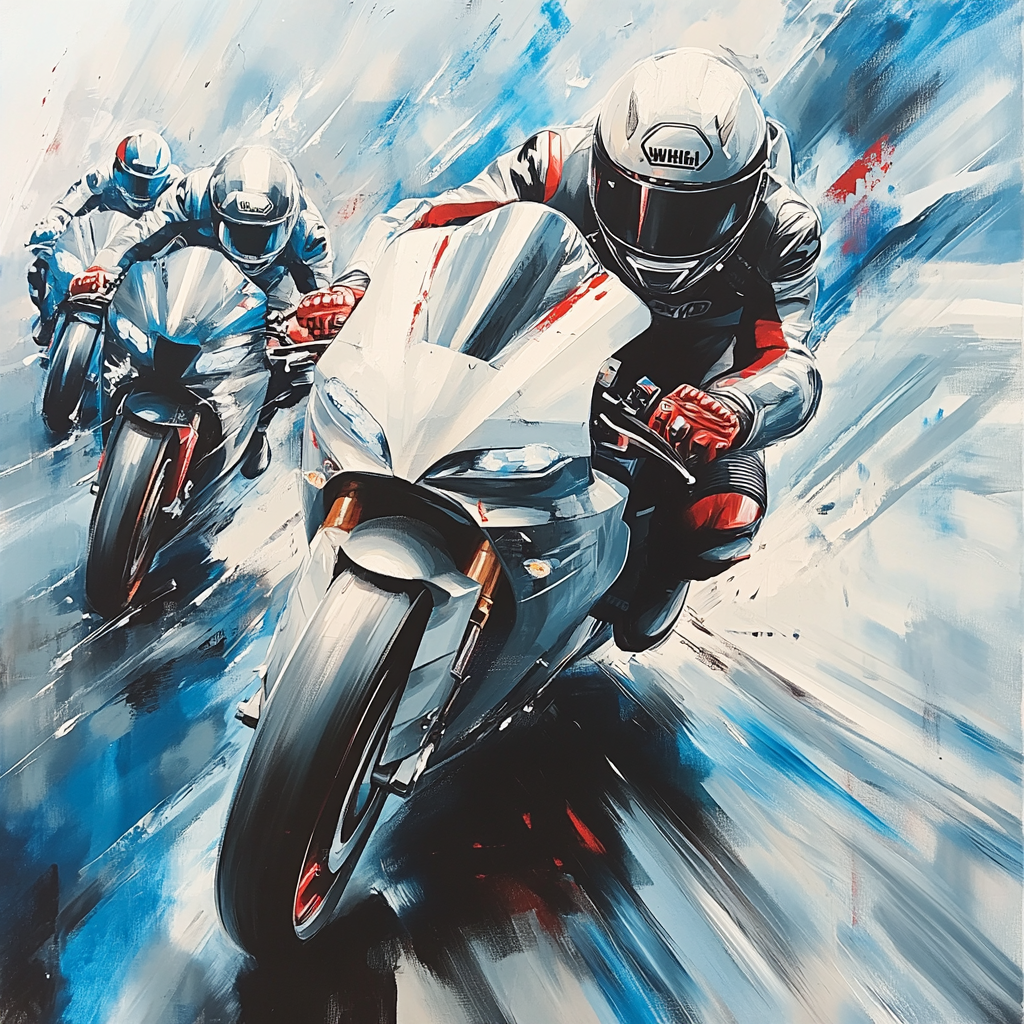 Futurist Inspired Racing Motorcyclists paint by number