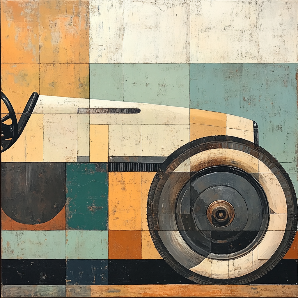 Picasso Inspired Cubist Vintage Car paint by color