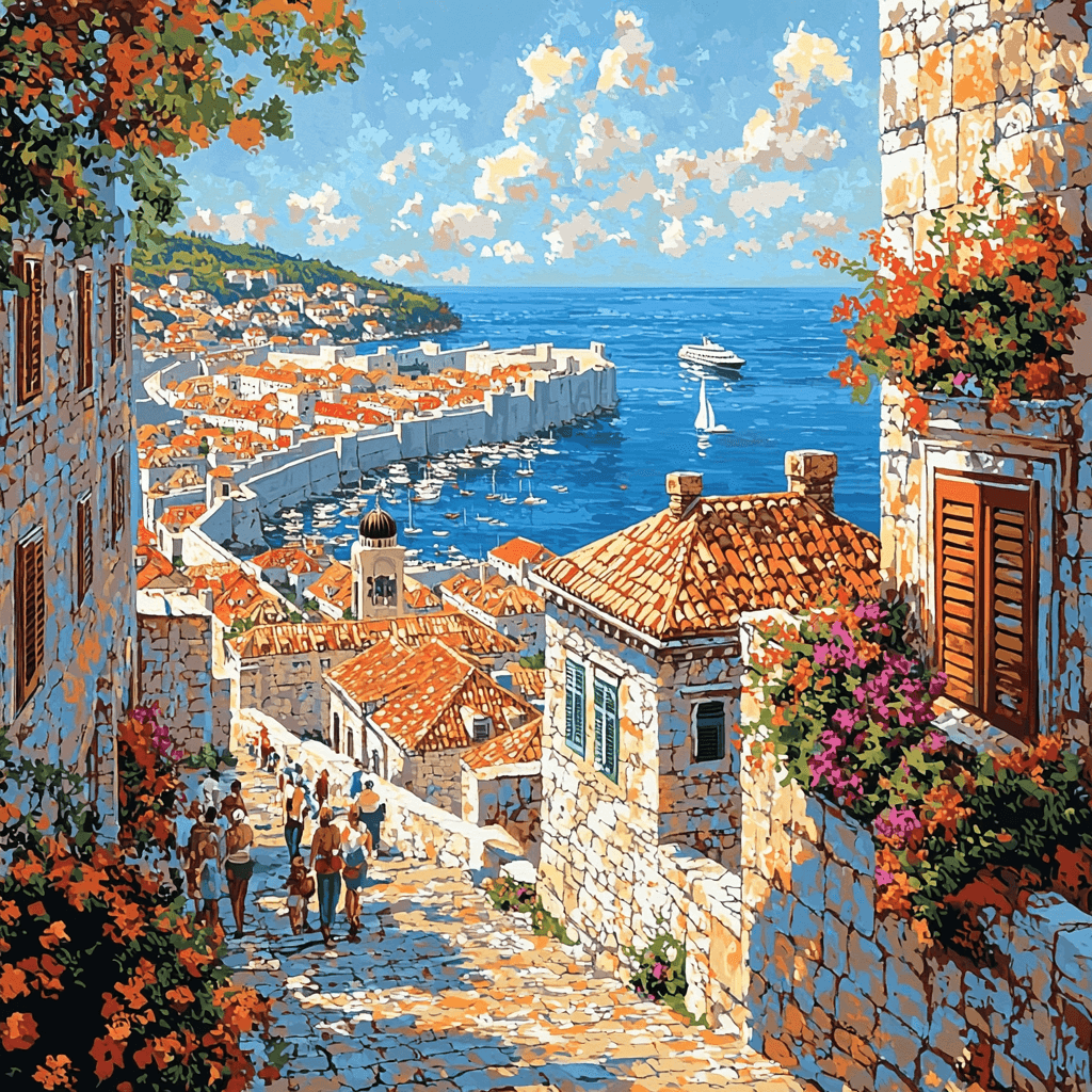Dubrovnik Old Town - Dubrovnik, Croatia DIY Paint By Numbers