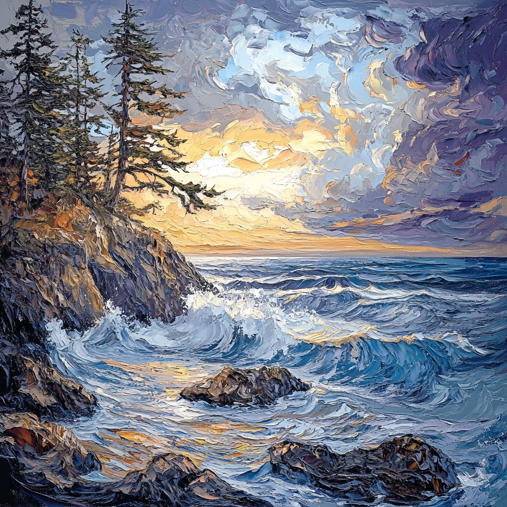Emily Carr Inspired Storm Coast Swell DIY paint by numbers