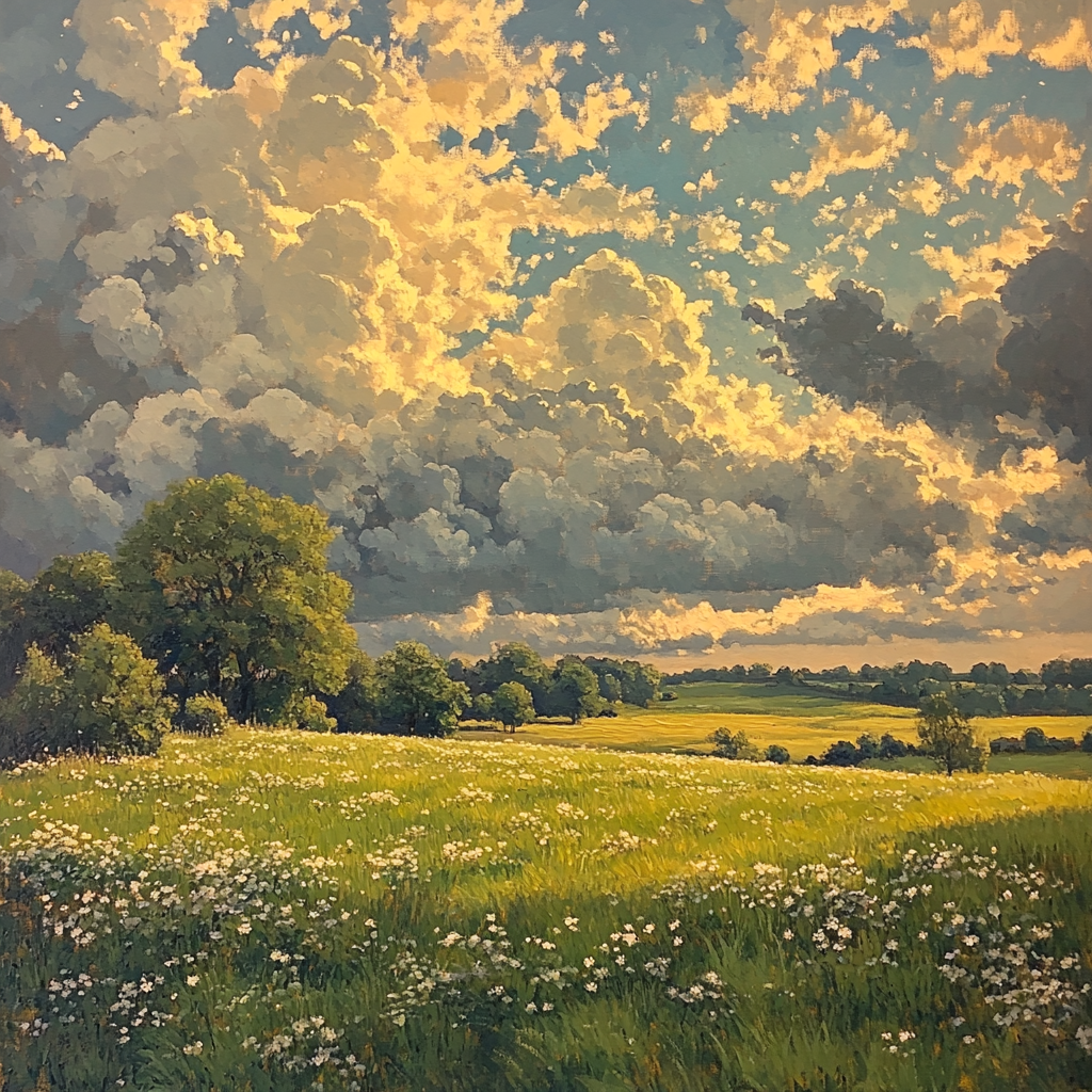 John Constable Inspired Stormy Meadow Painting by numbers kit