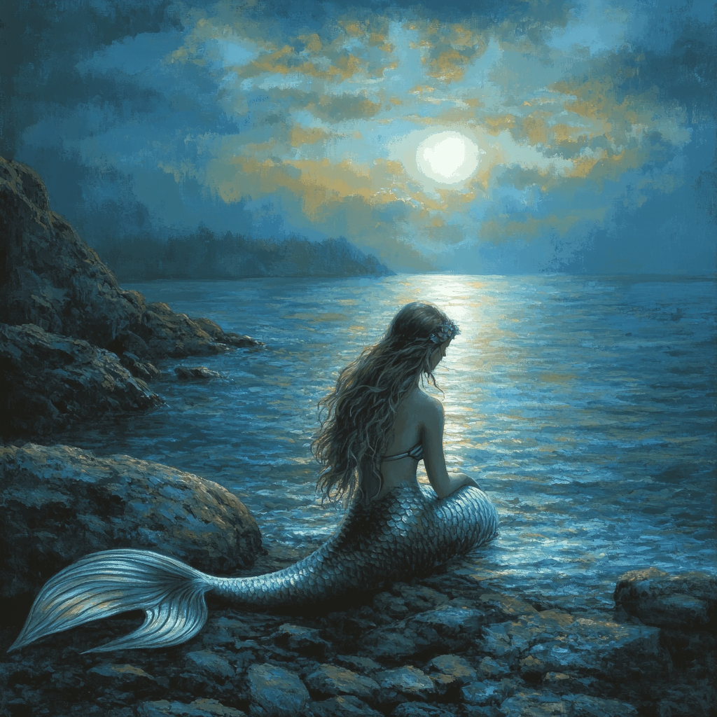 Waterhouse Inspired Mermaid Lament paint by number