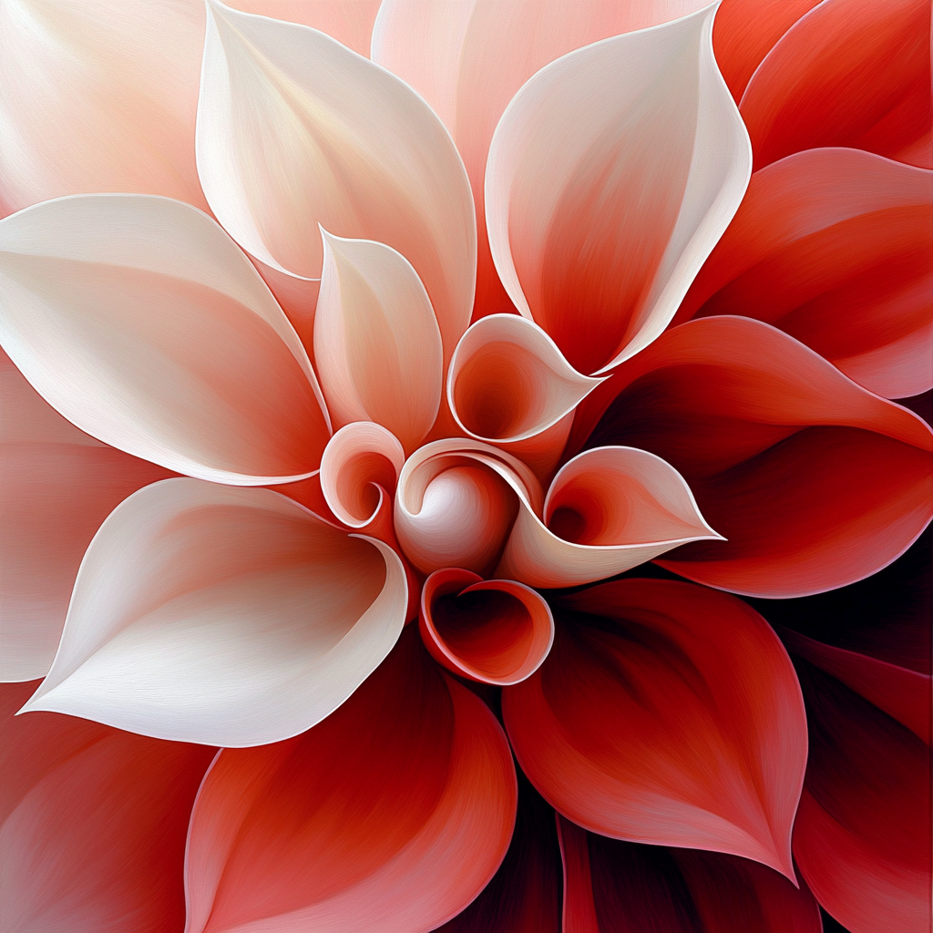 Georgia O’Keeffe Inspired Monumental Red Petal Close-Up Paint by numbers art