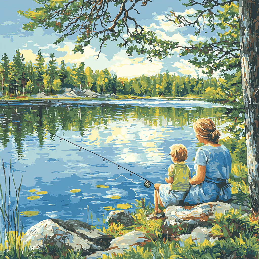 Peaceful Waters, Loving Hearts Painting Number Kit