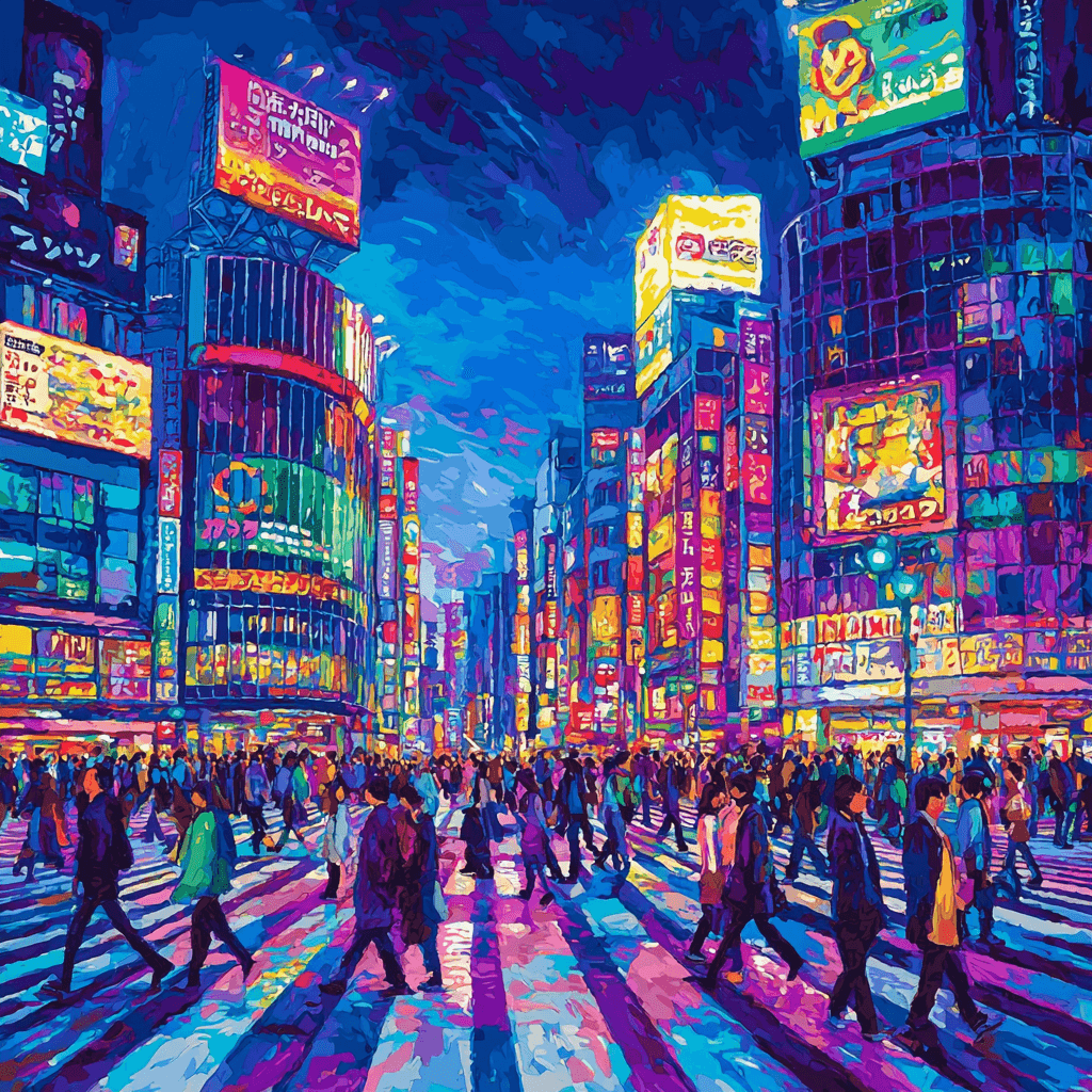 Tokyo's Shibuya Crossing Painting Number Kit