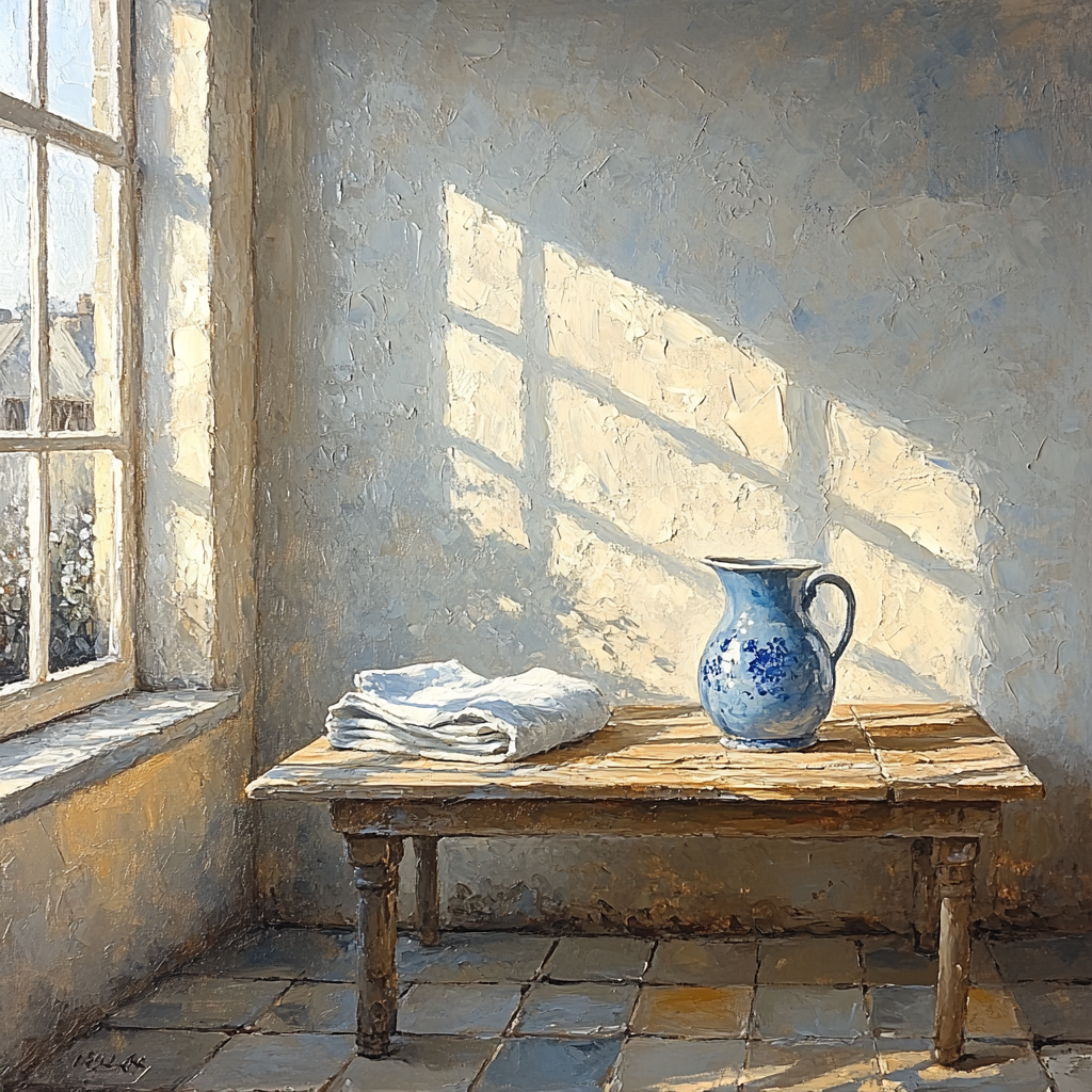 Johannes Vermeer Inspired Sunlit Window Table paint by number