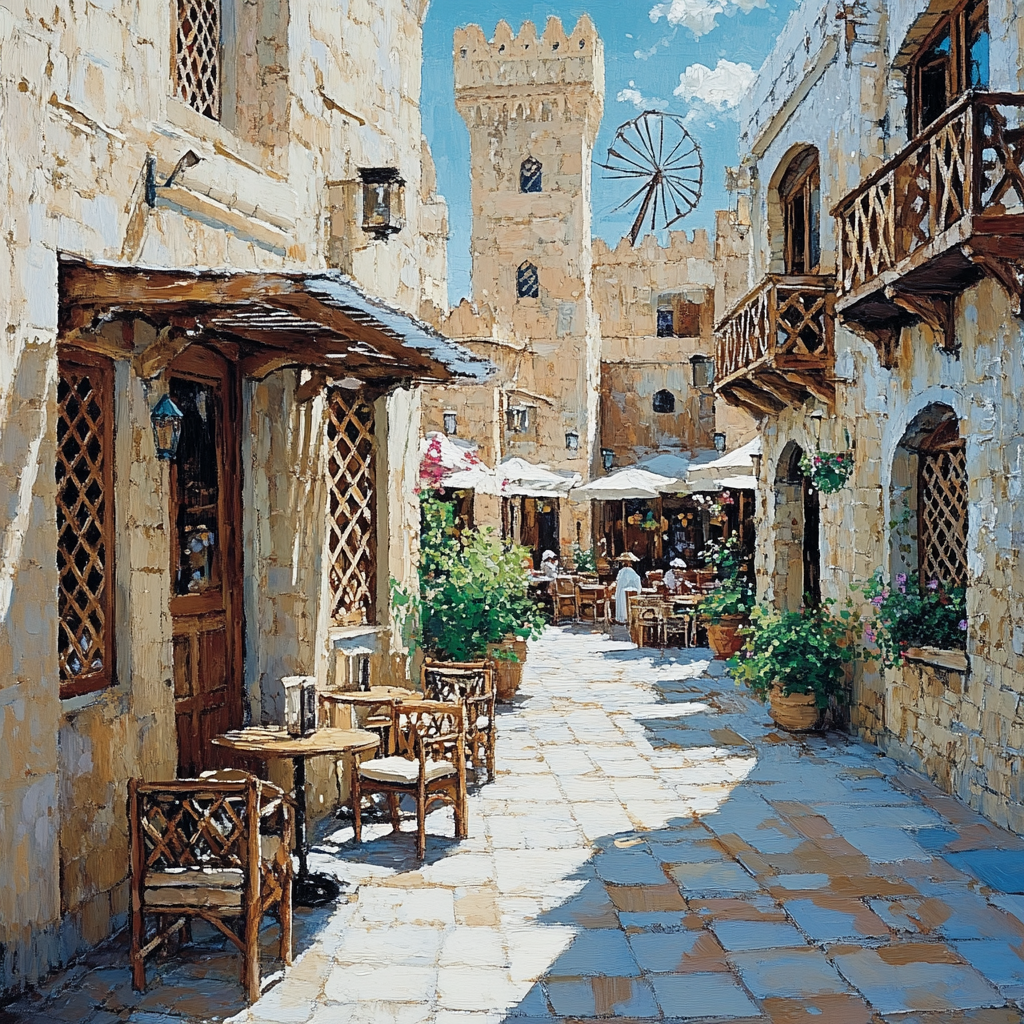 Al Fahidi Historic Quarter Windtowers Dubai United Arab Emirates Painting by numbers kit