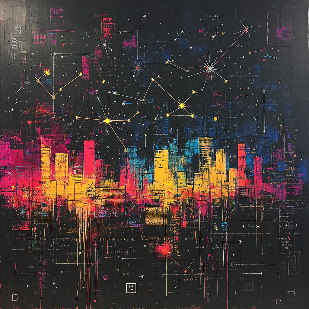 Jean-Michel Basquiat Inspired Urban Cosmos Galactic Painting by numbers kit