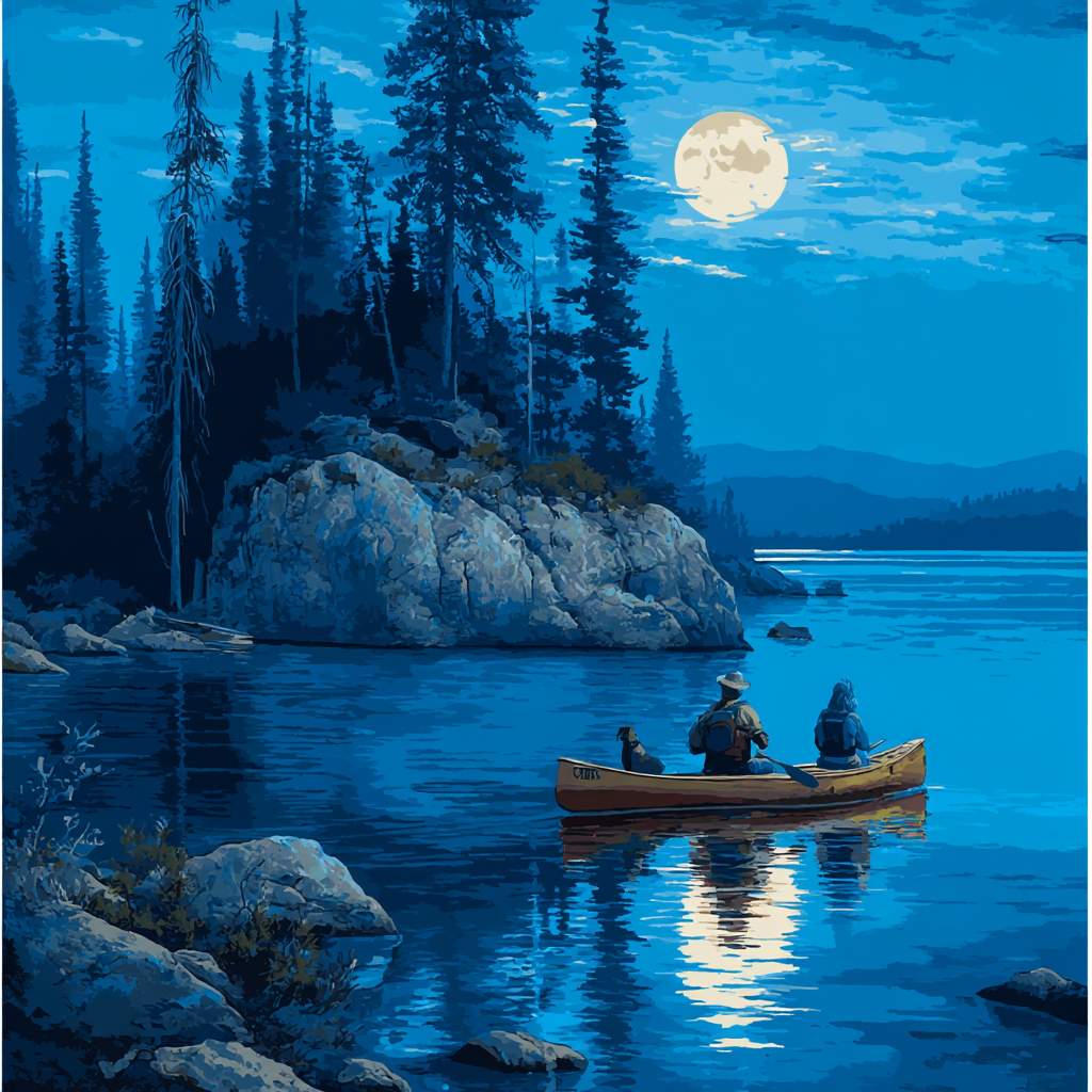 Moonlit Paddle Paint By Number