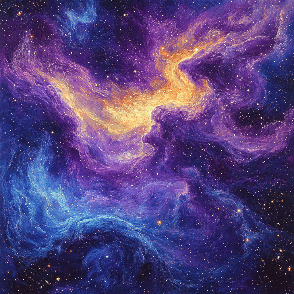 Leonardo Da Vinci Inspired Celestial Nebula Patterns Number painting