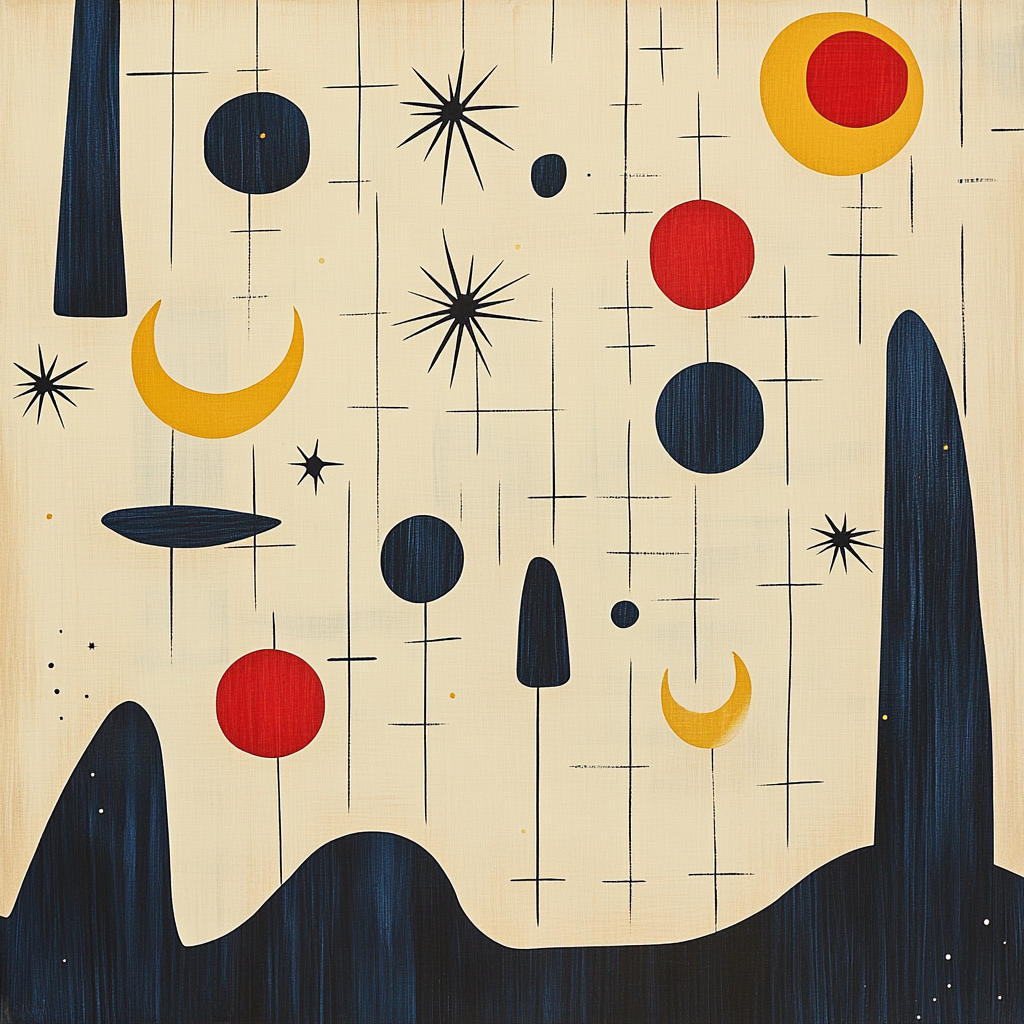 Joan Miró Inspired Nebula Lattice Painting by numbers kit