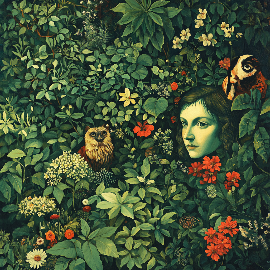 Frida Kahlo Inspired Childhood Memory Garden paint by number