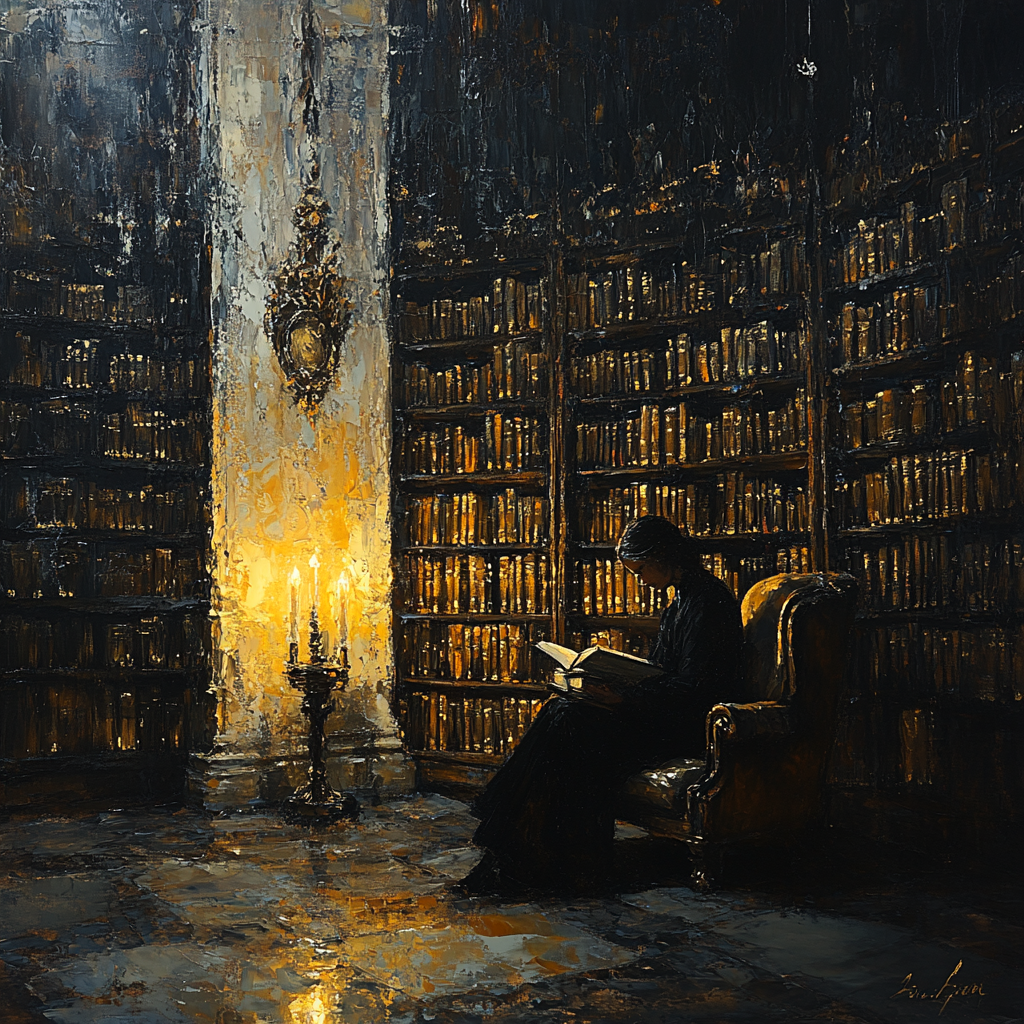 Rembrandt Inspired Candlelit Library Paint by numbers art