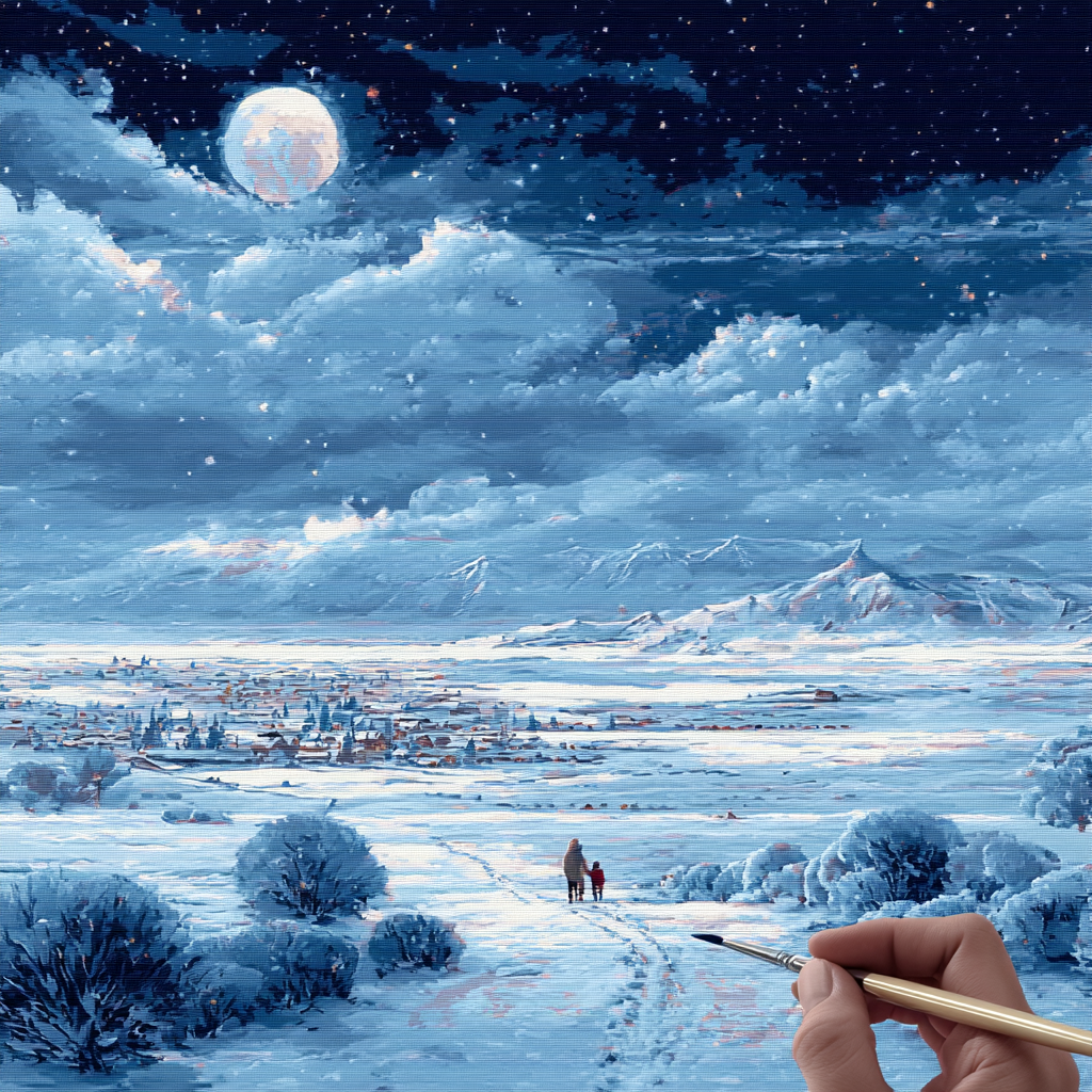 Beneath The Winter Stars Number Painting