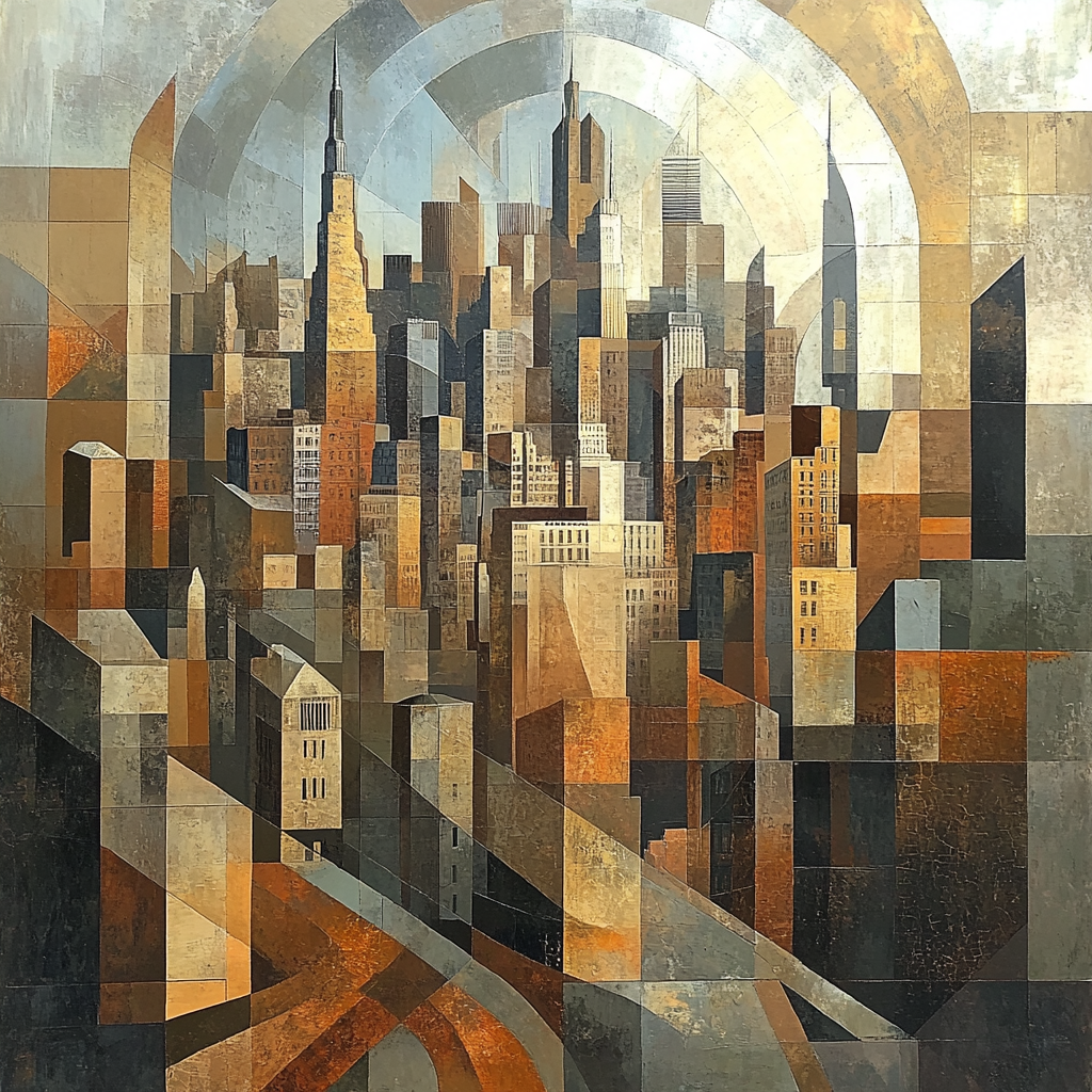 Picasso Inspired Abstract Cityscape DIY paint by numbers