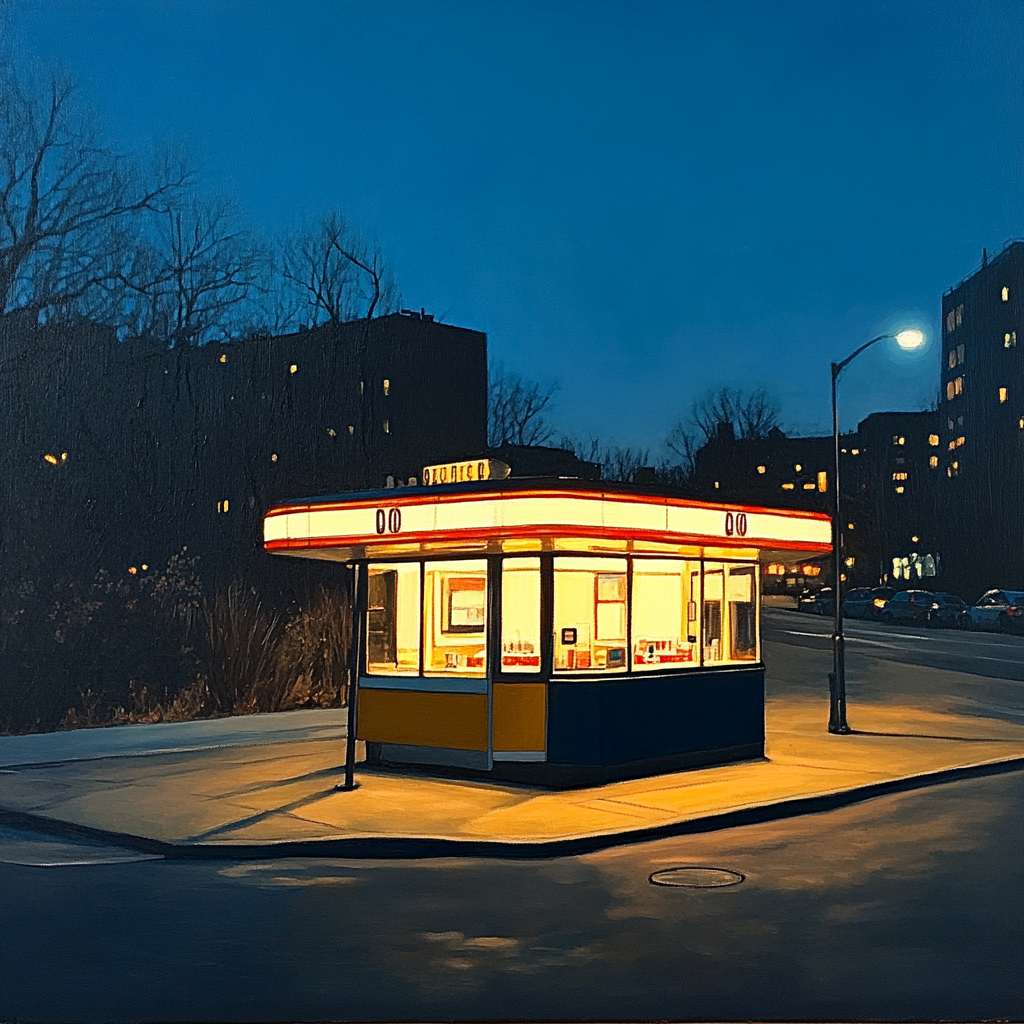 Edward Hopper Inspired Lonely Diner Paint by numbers art